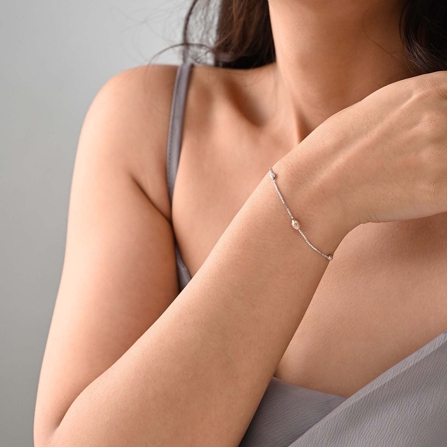 Jugnu 925 Silver Two-Tone Bead Bracelet