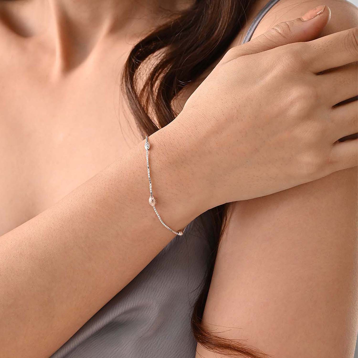 Jugnu 925 Silver Two-Tone Bead Bracelet