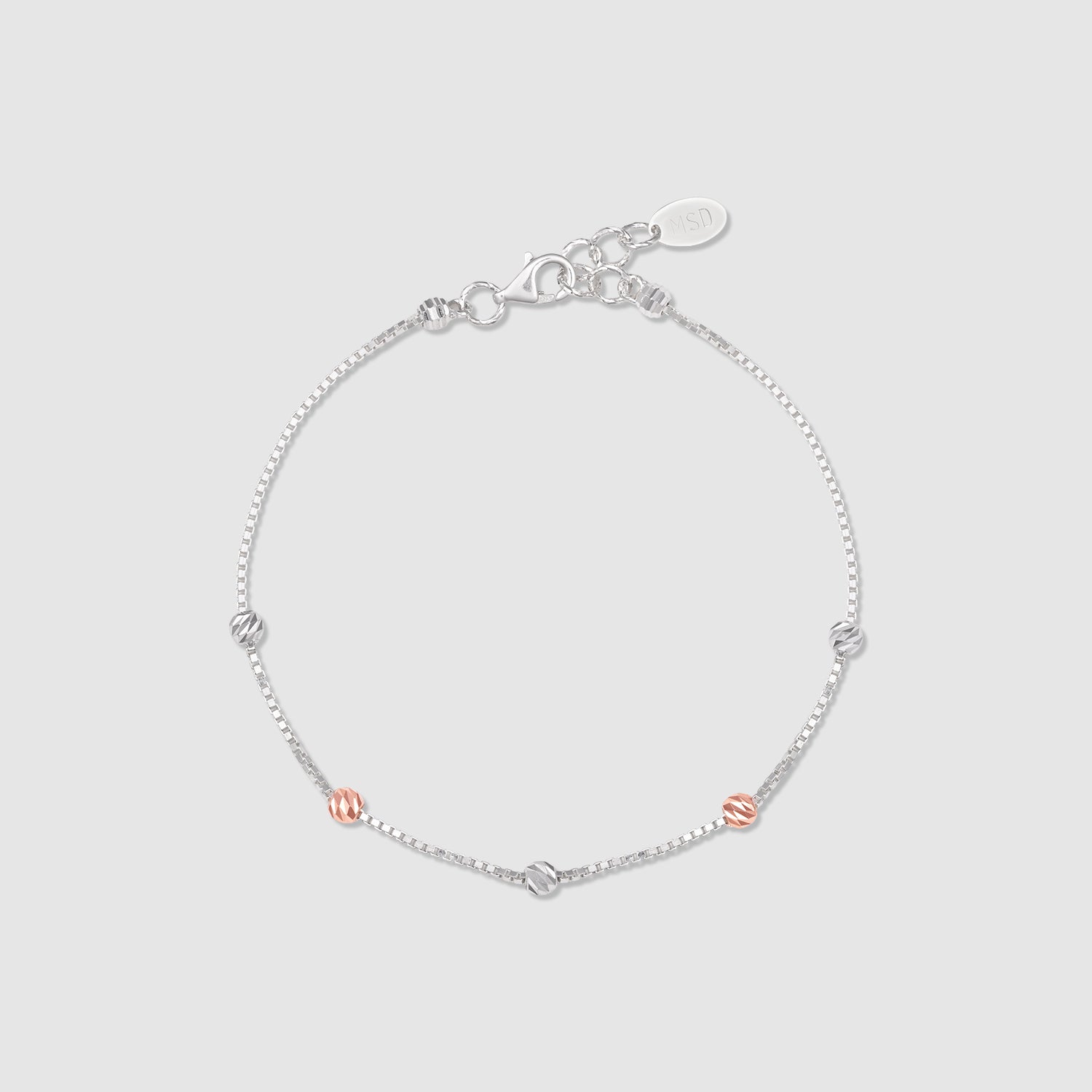 Neev 925 Silver Two-Tone Bracelet