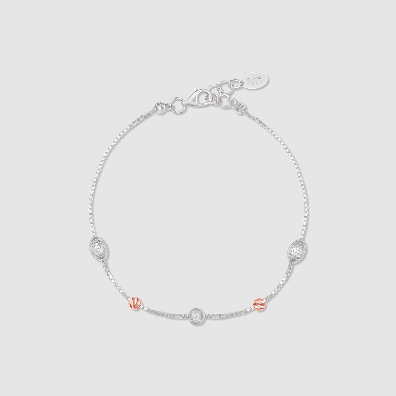 Sparsh 925 Silver Two-Tone Bead Bracelet