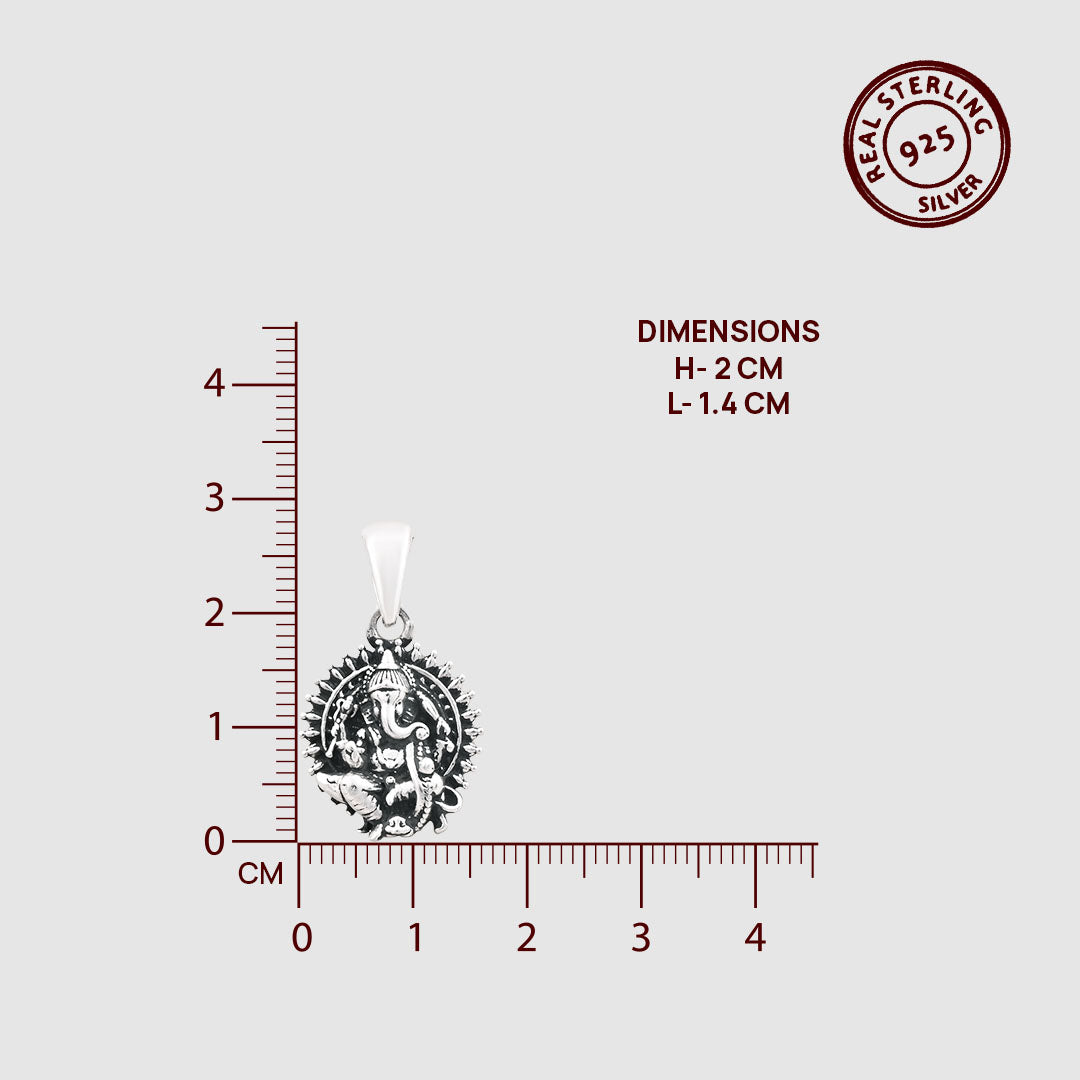 Ganesh Ji 925 Silver Pendant