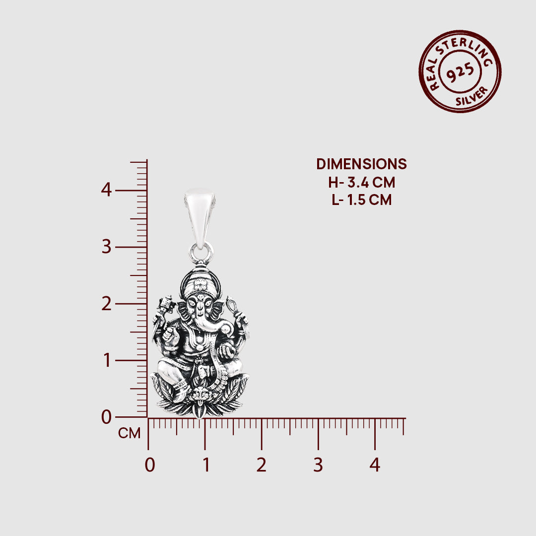 Ganpati Bappa 925 Silver Pendant