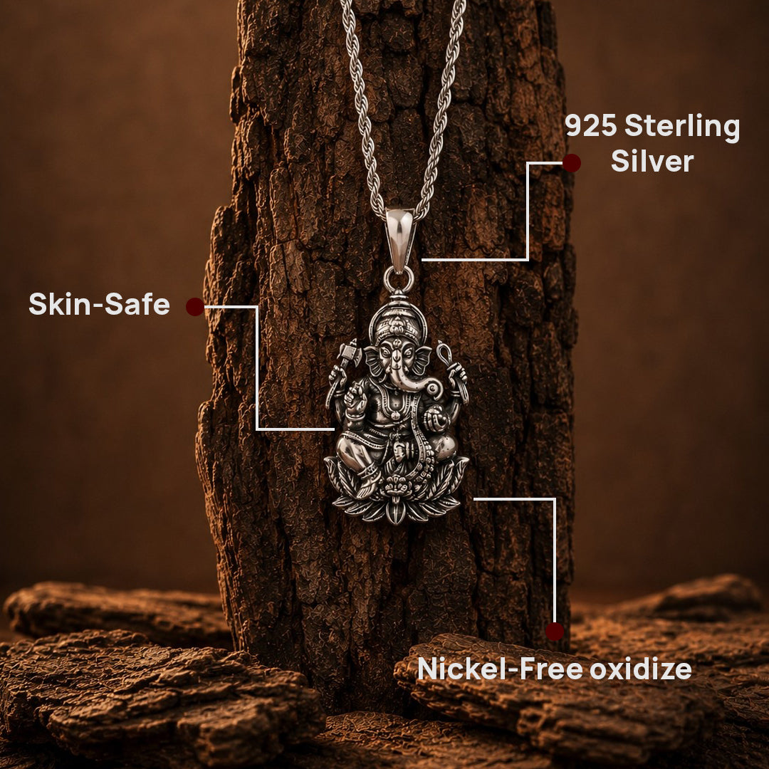 Ganpati Bappa 925 Silver Pendant