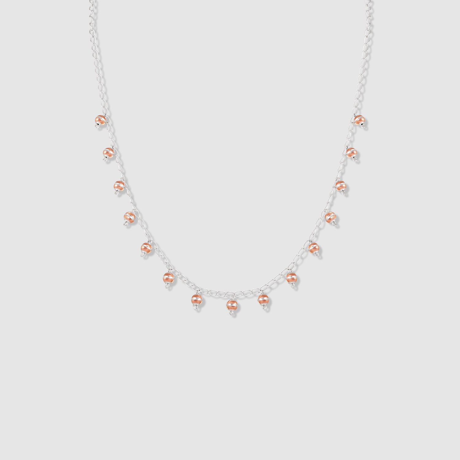 Ghungroo 925 Silver Two-Tone Ball Drop Necklace