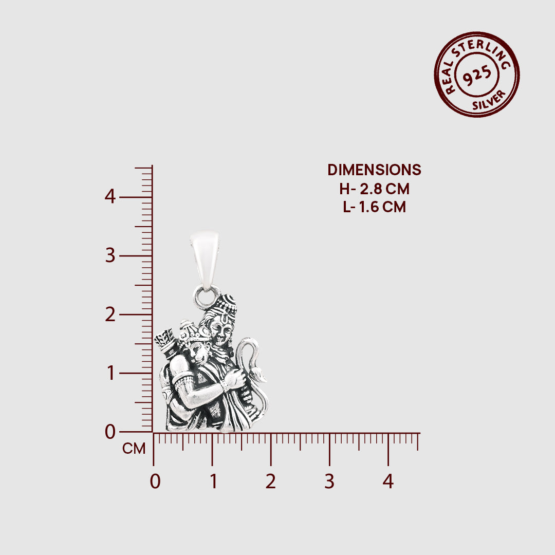 Hanuman Ram Ji 925 Silver Pendant