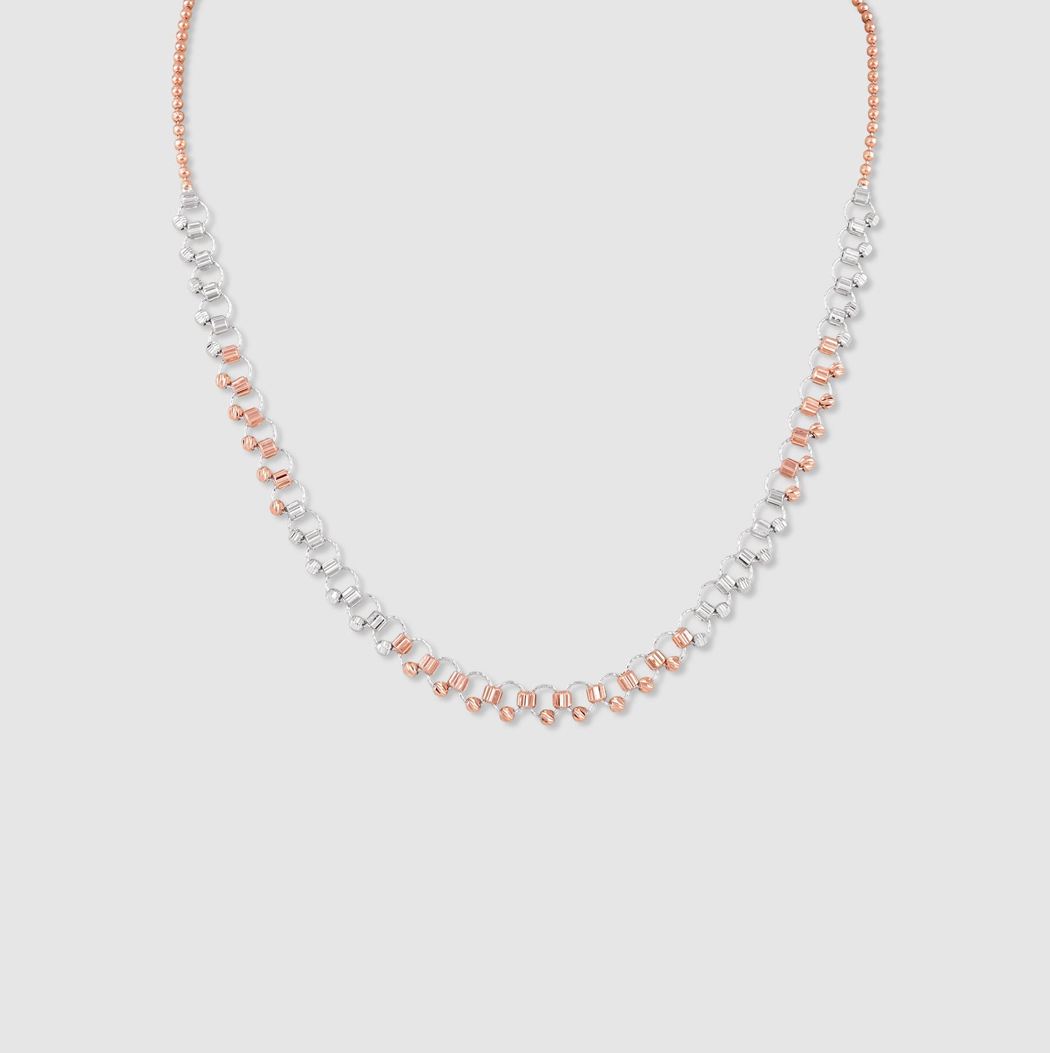 Mehrab 925 Silver Two-Tone Linked Necklace