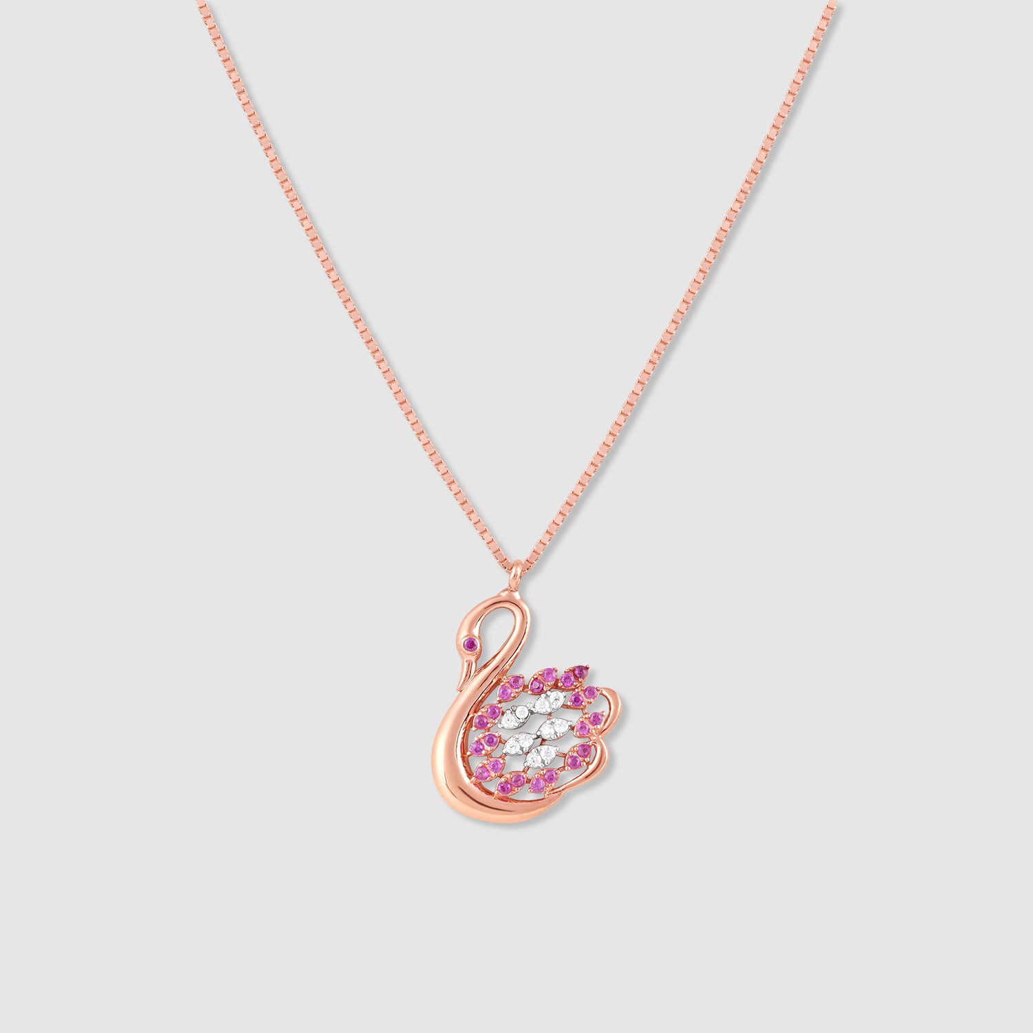 Myra Gold Plated 925 Silver Swan Pendant with Chain