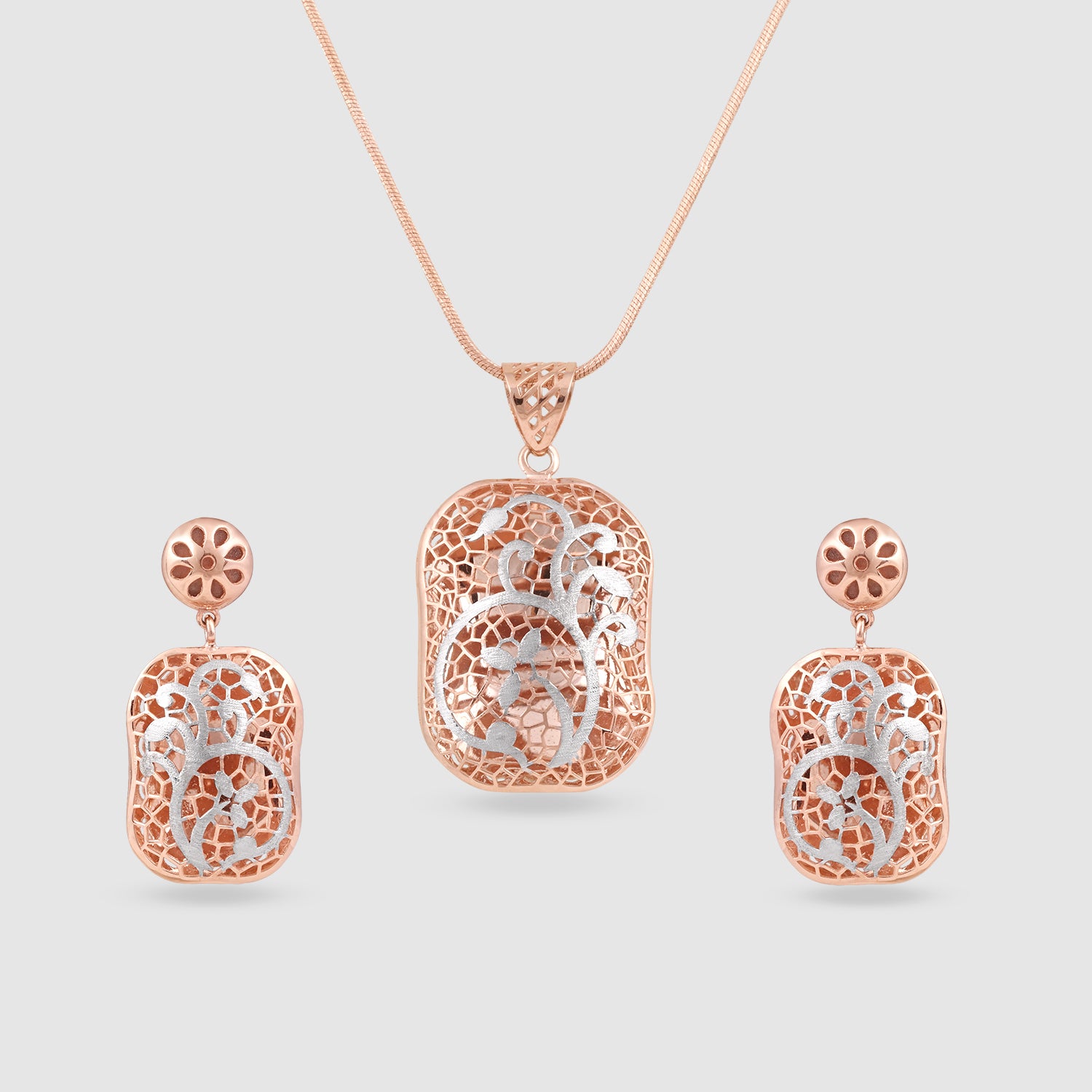 Nazakat Gold Plated 925 Silver Pendant & Earring Set