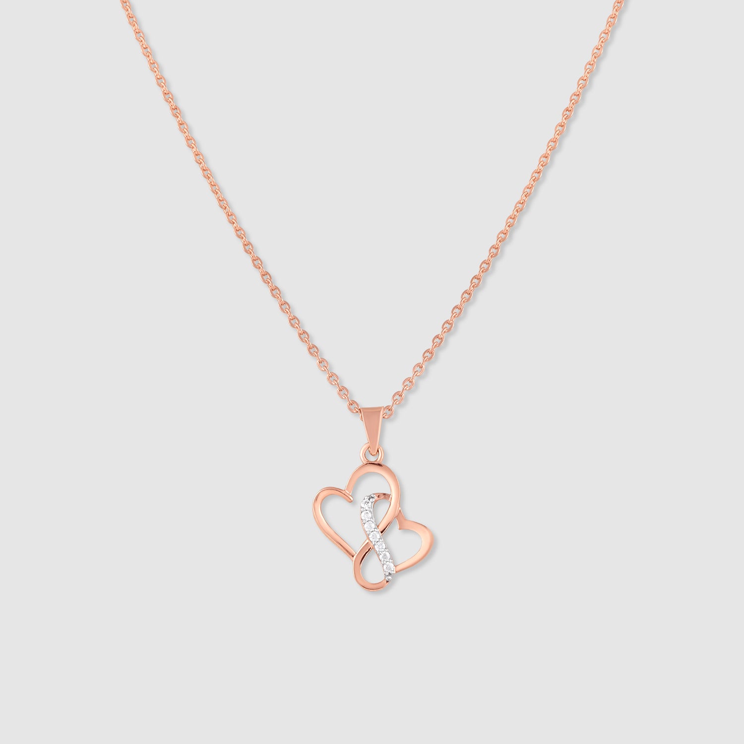 Ruhi Gold Plated 925 Silver Infinity Heart Pendant with Chain