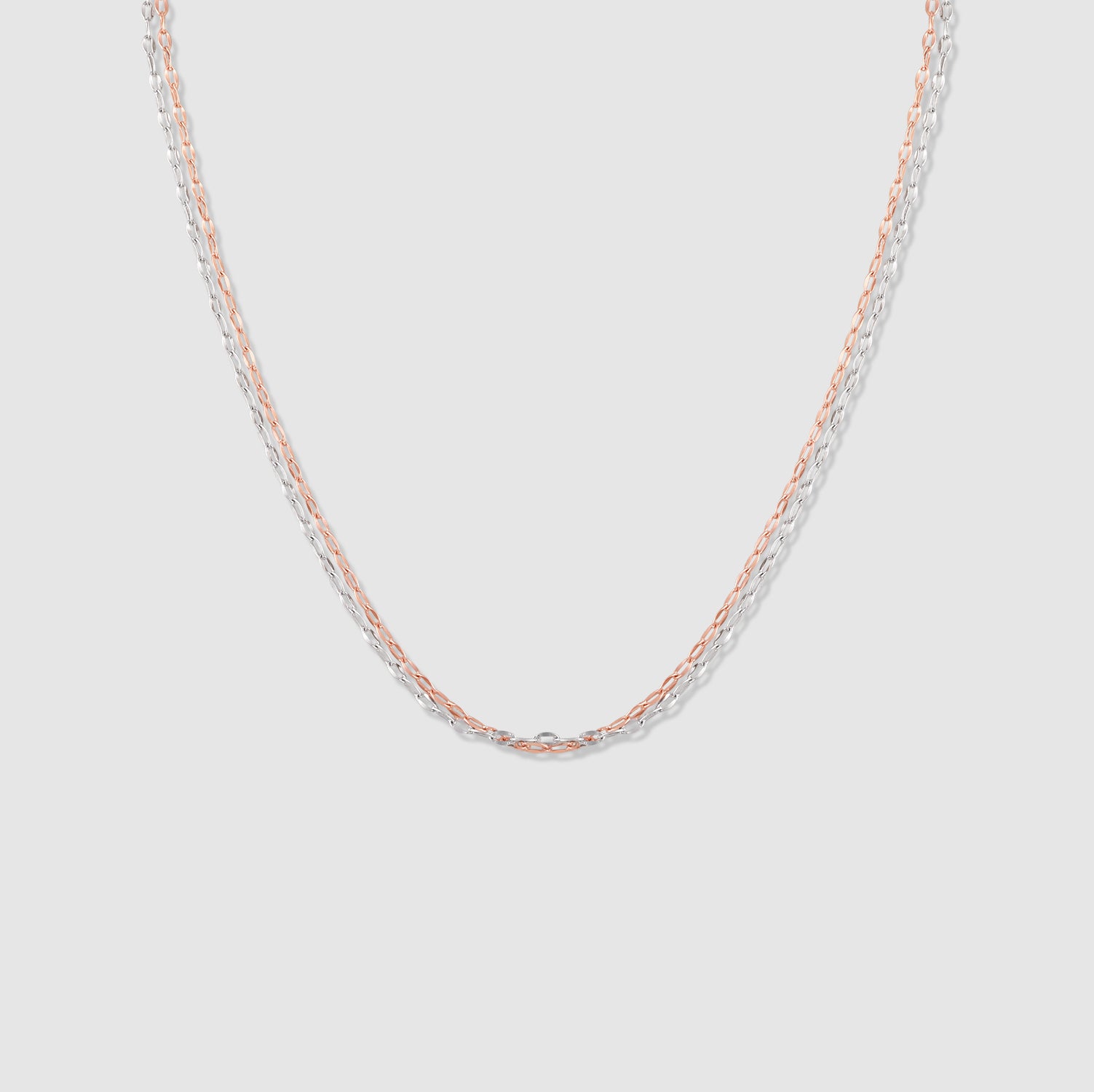 Tarana 925 Silver Two-Tone Double Layer Necklace
