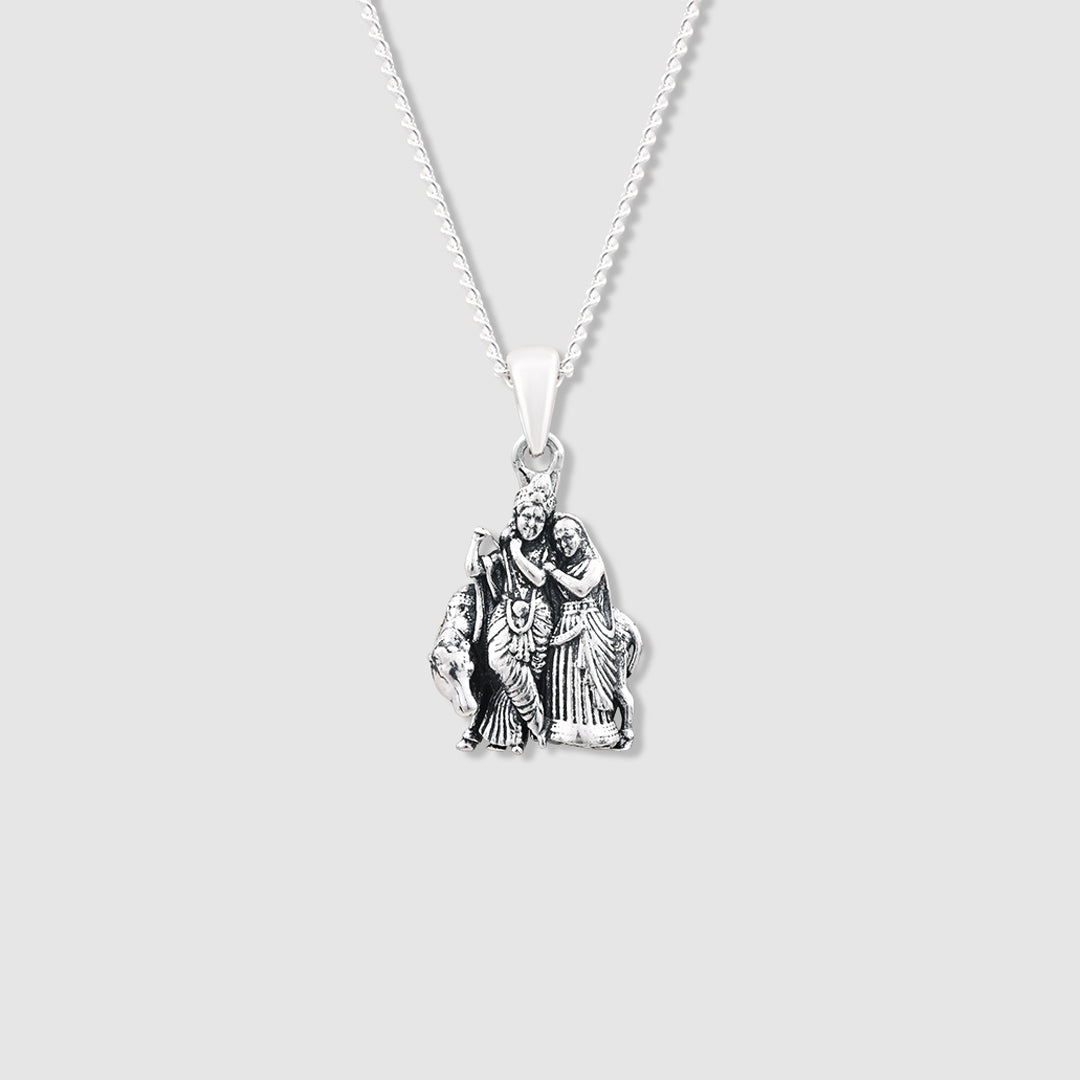 Radha Krishna 925 Silver Pendant