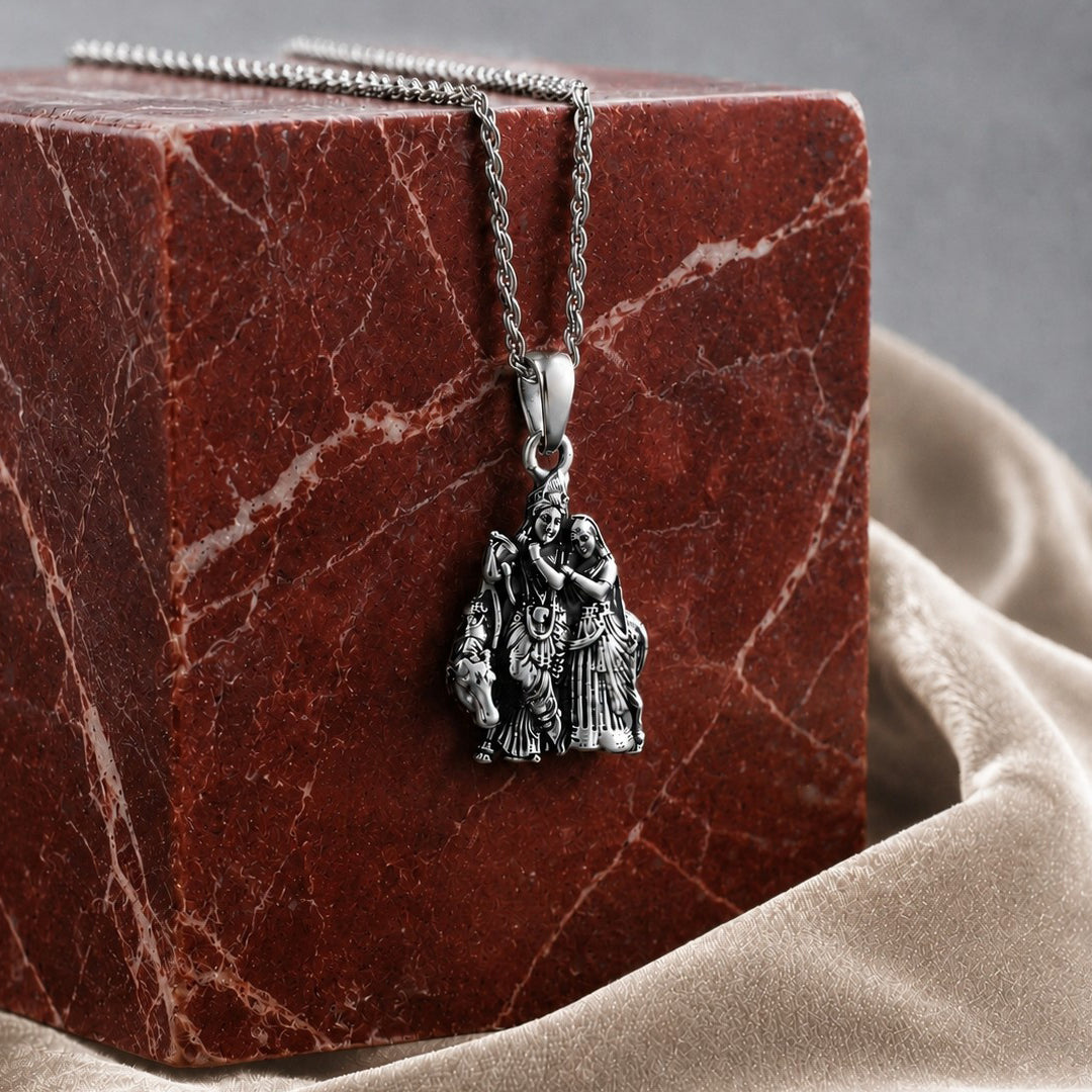 Radha Krishna 925 Silver Pendant