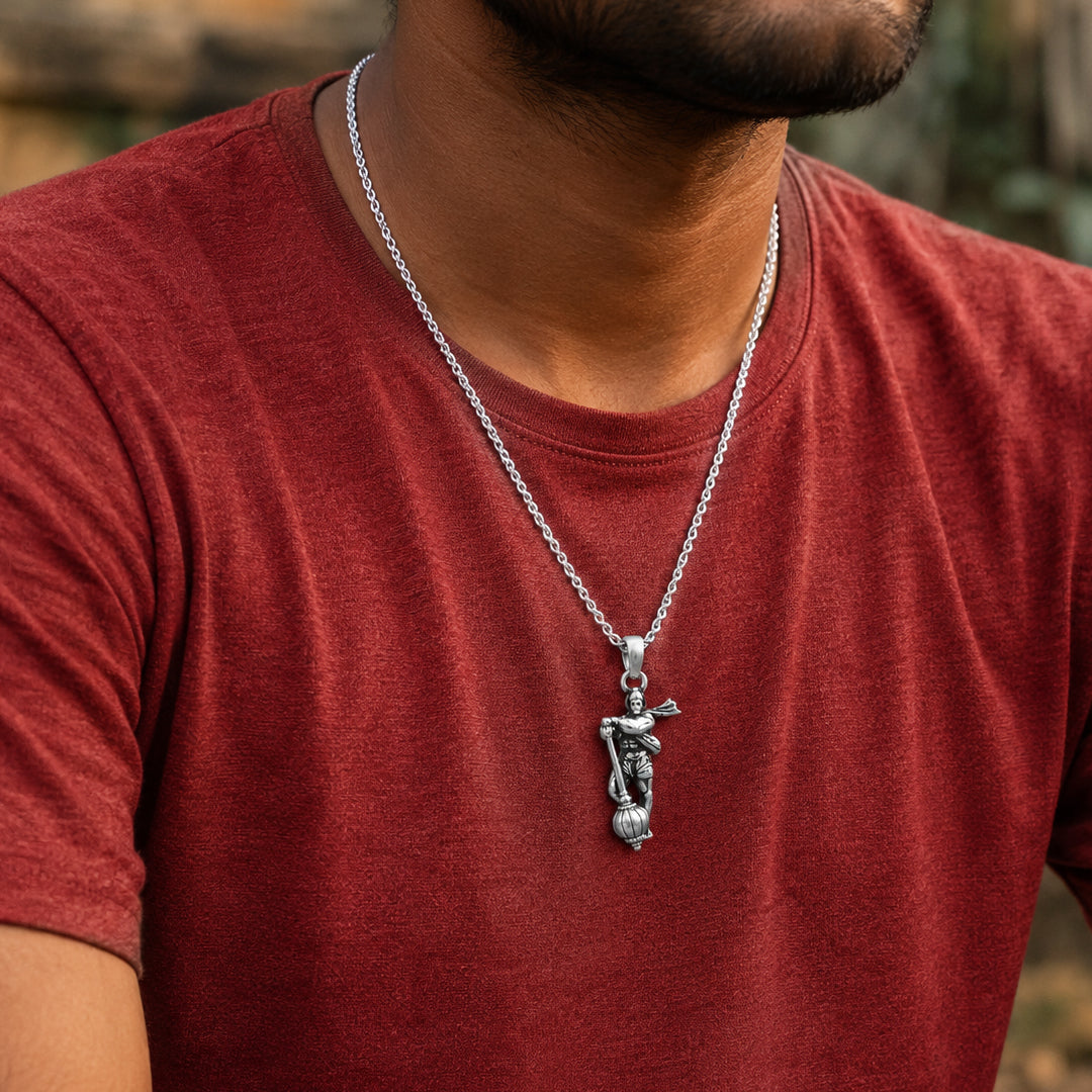 Hanuman Ji Small 925 Silver Pendant