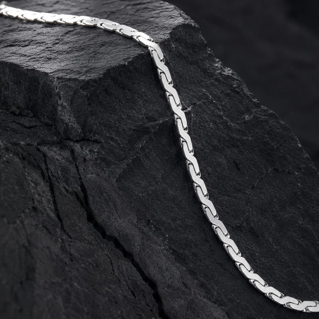 Kavach 925 Silver Square Curb Chain