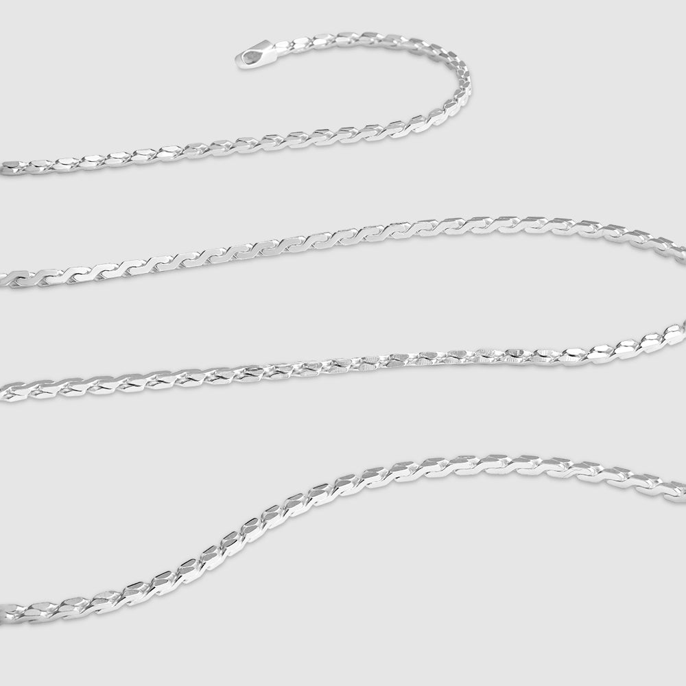Kavach 925 Silver Square Curb Chain