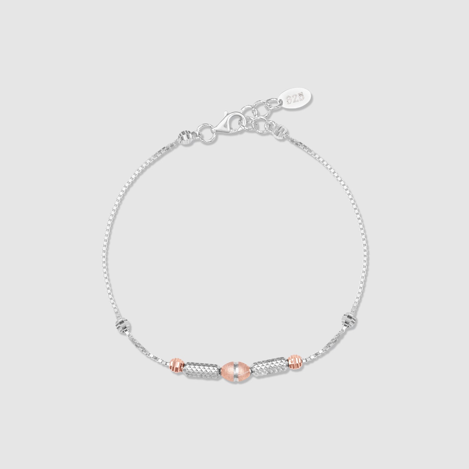 Kalai 925 Silver Two-Tone Beaded Bracelet
