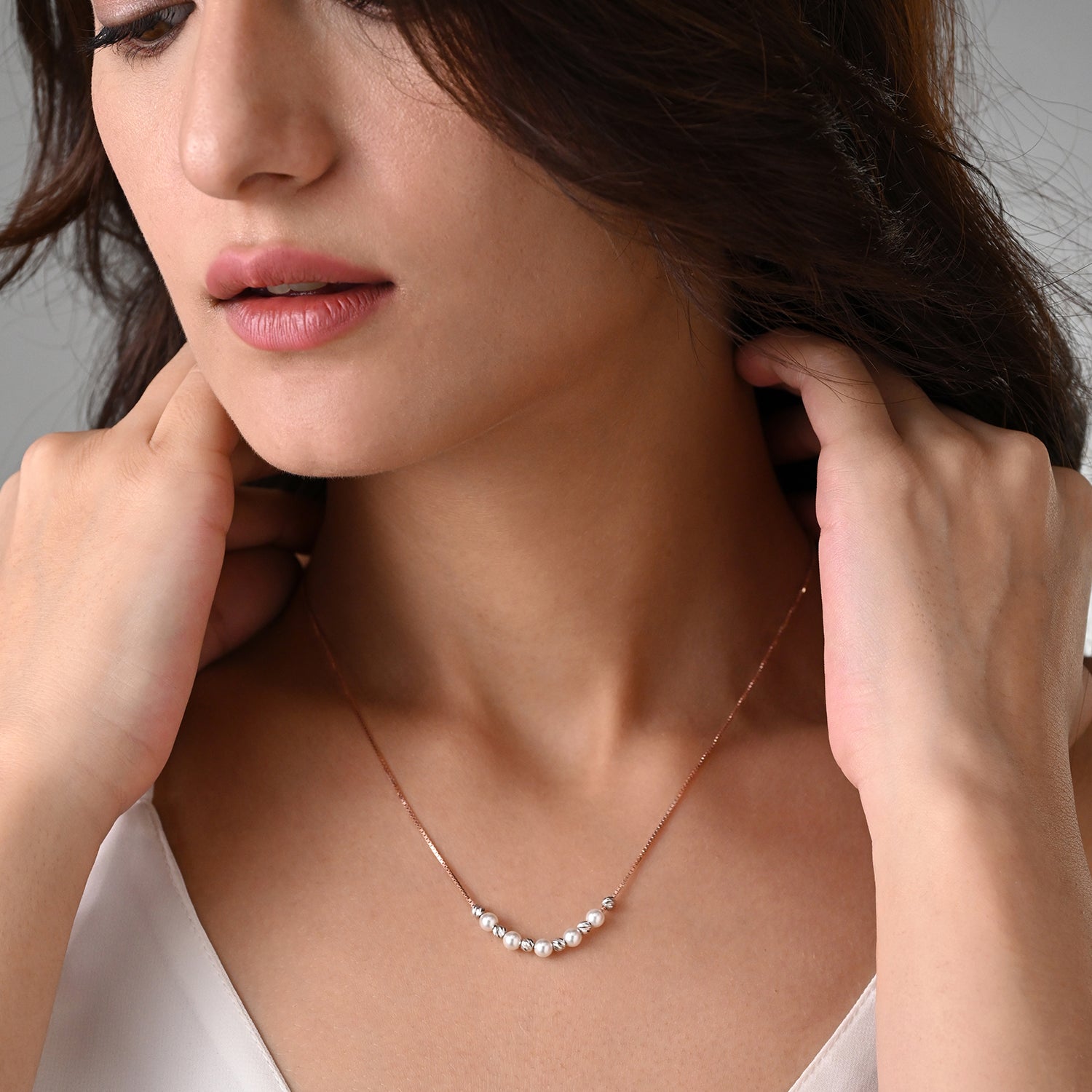 Swara Gold Plated 925 Silver Pearl Cluster Necklace