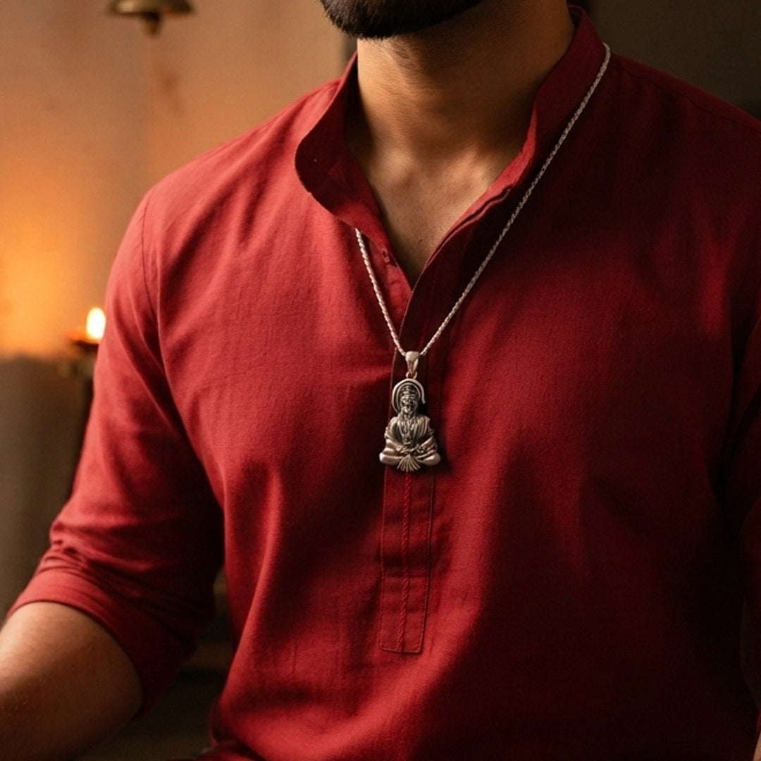 Bajrangbali 925 Silver Pendant