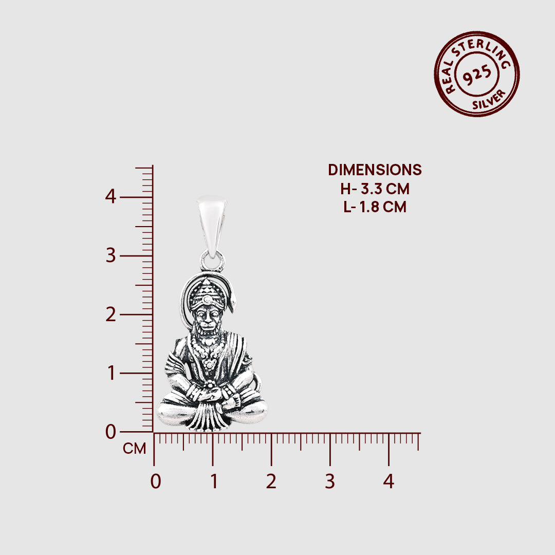 Bajrangbali 925 Silver Pendant