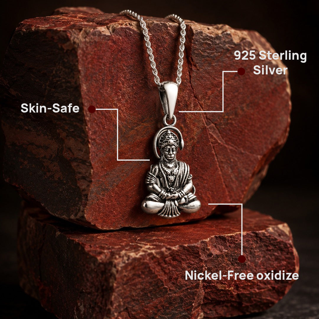 Bajrangbali 925 Silver Pendant
