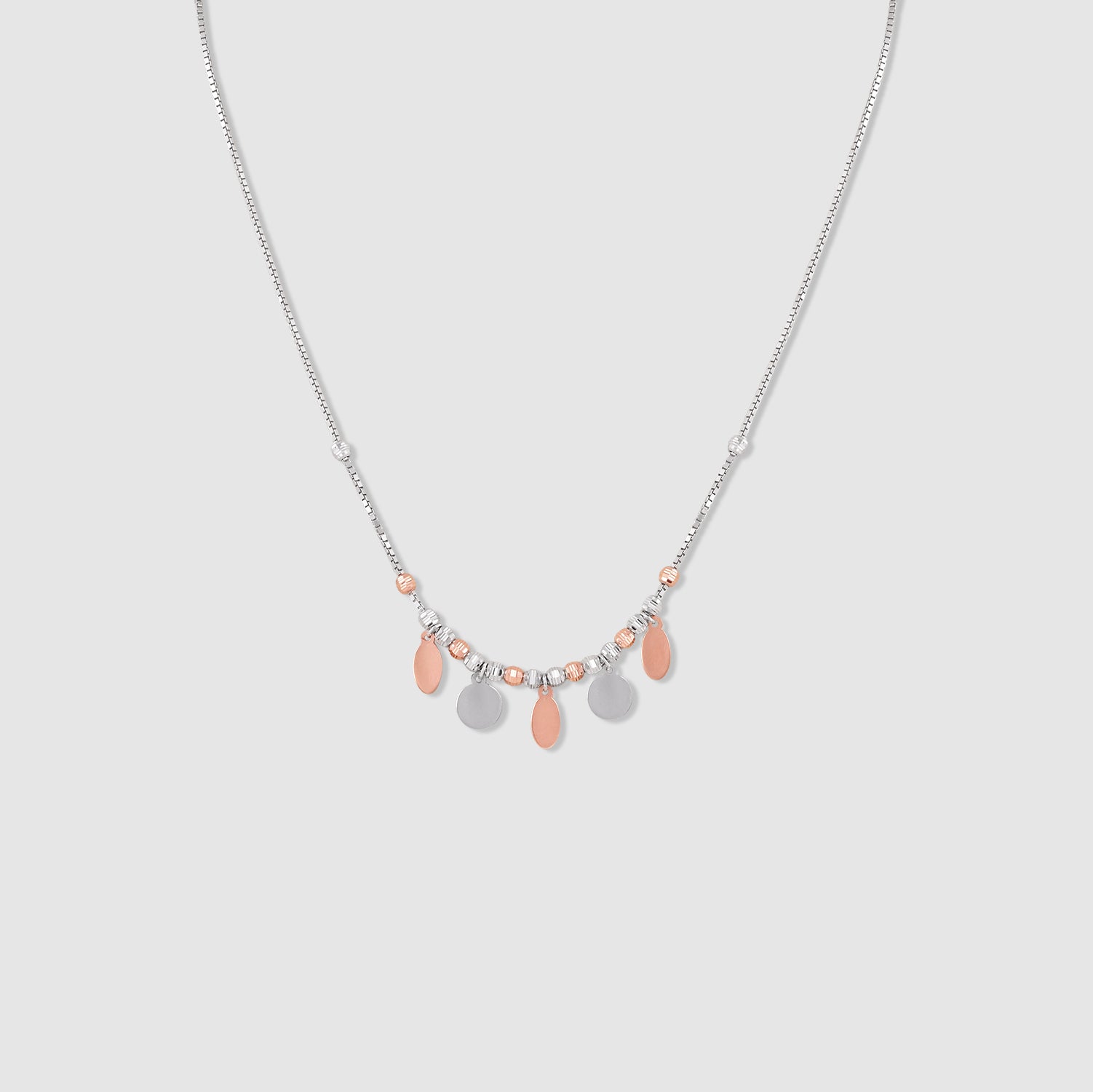Boond 925 Silver Two-Tone Teardrop Charm Necklace