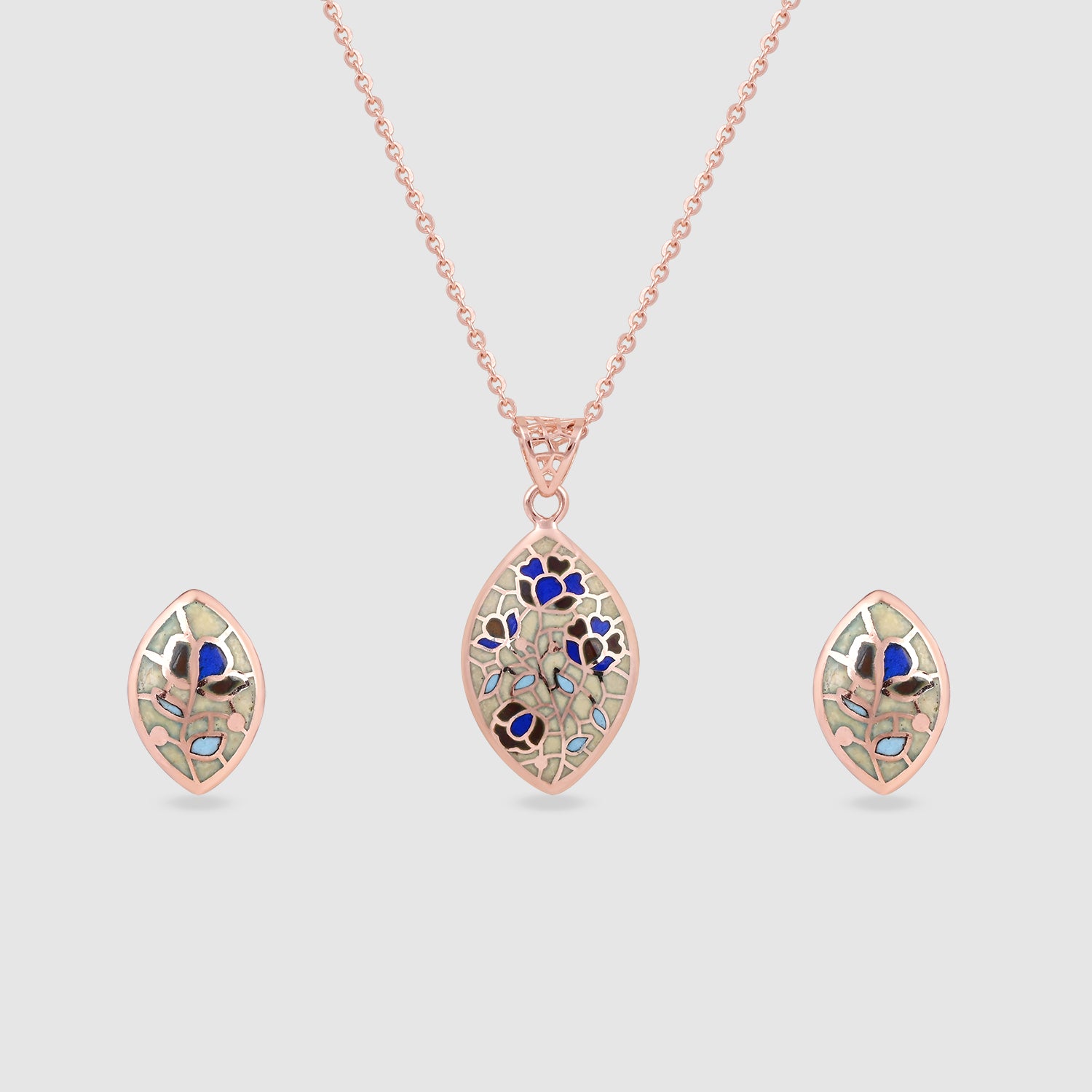 Hina Gold Plated 925 Silver Pendant & Earring Set