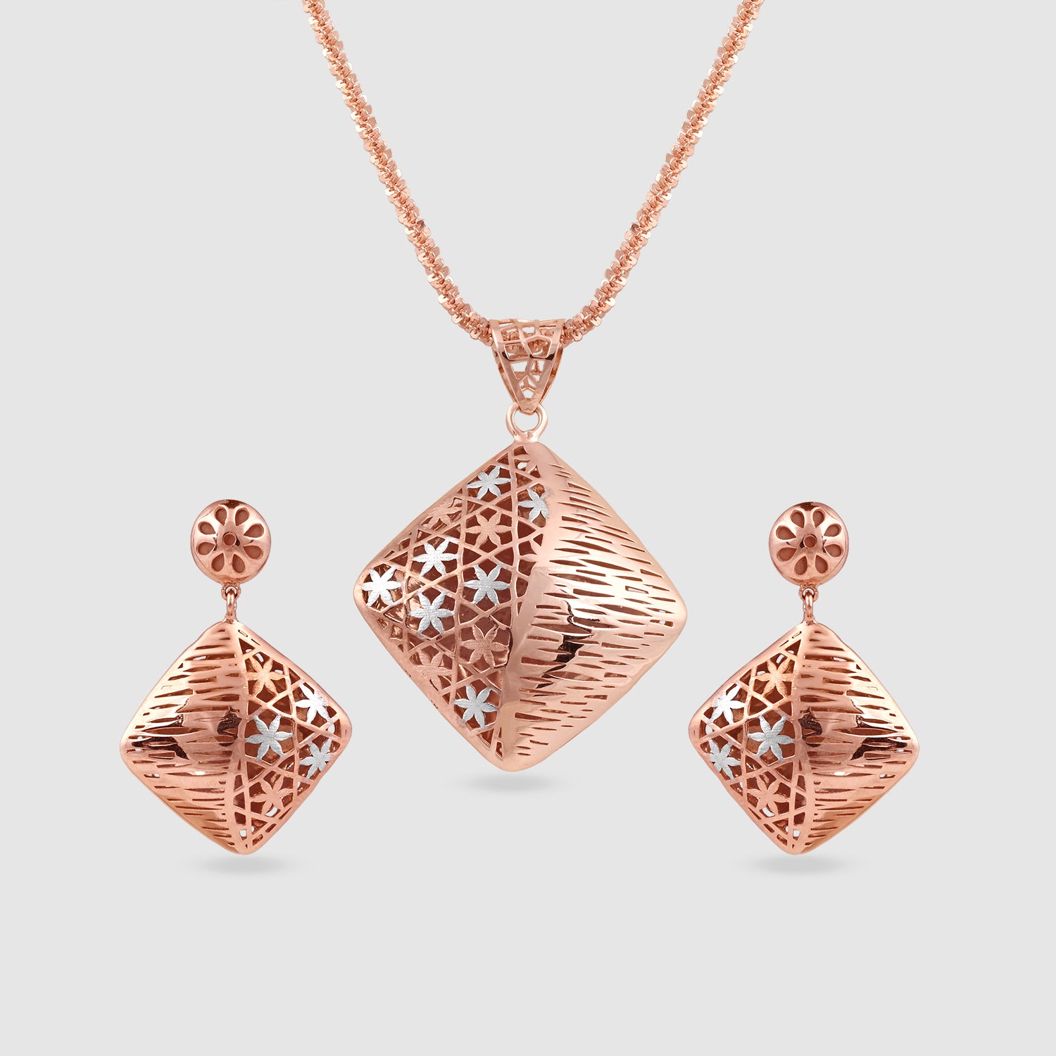 Jhilmil Gold Plated 925 Silver Pendant & Earring Set
