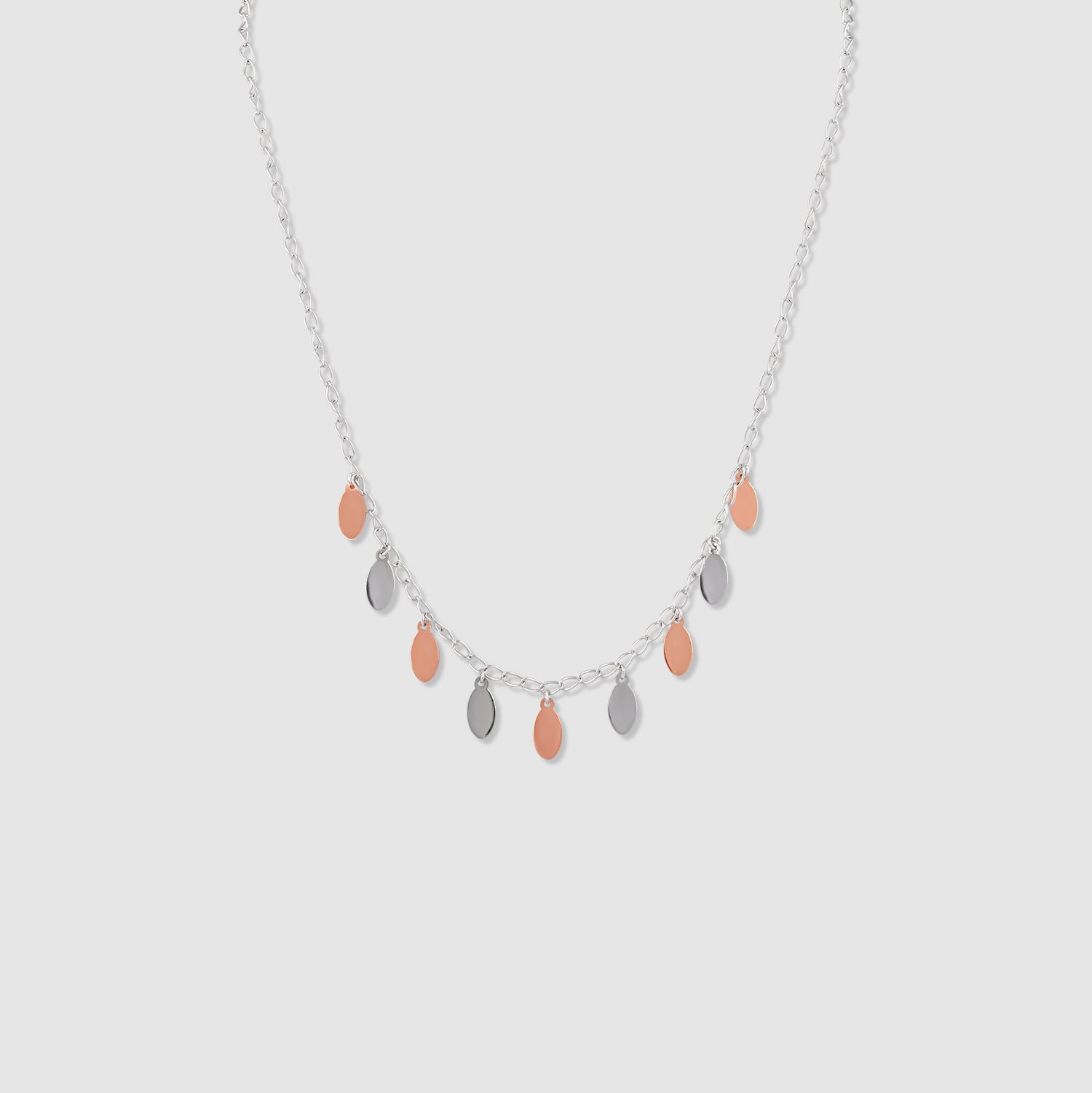 Naira 925 Silver Two-Tone Charm Drop Necklace