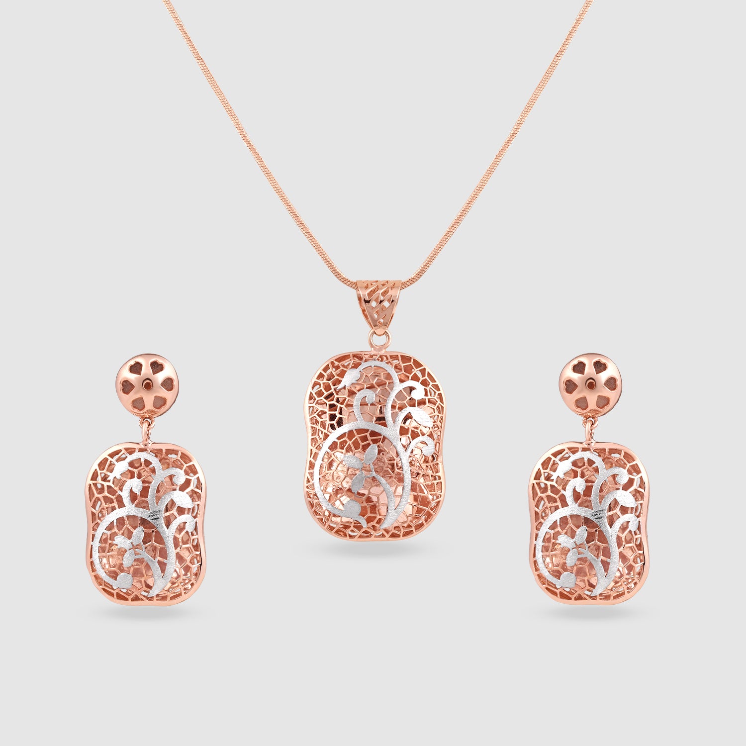 Naksh Gold Plated 925 Silver Pendant & Earring Set