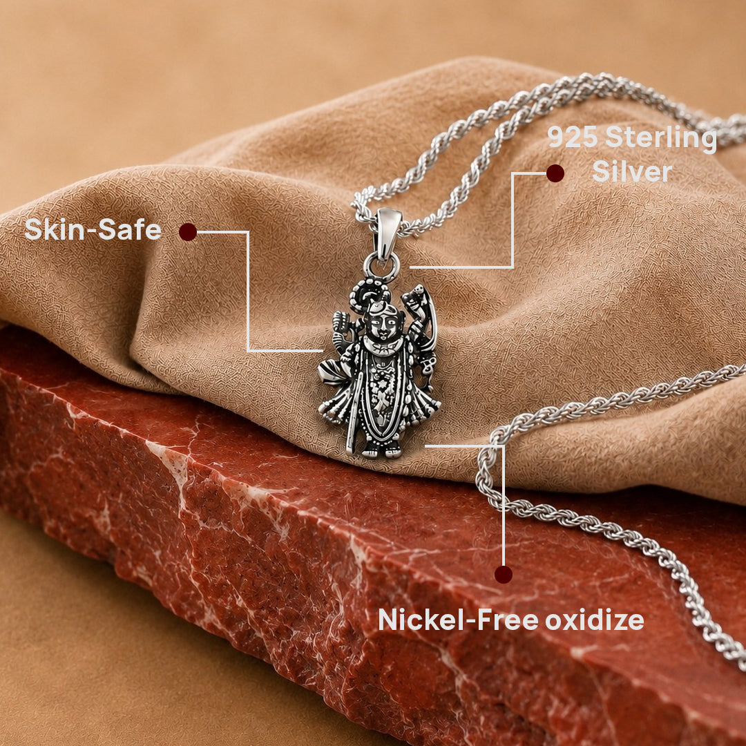 Shreenathji 925 Silver Pendant