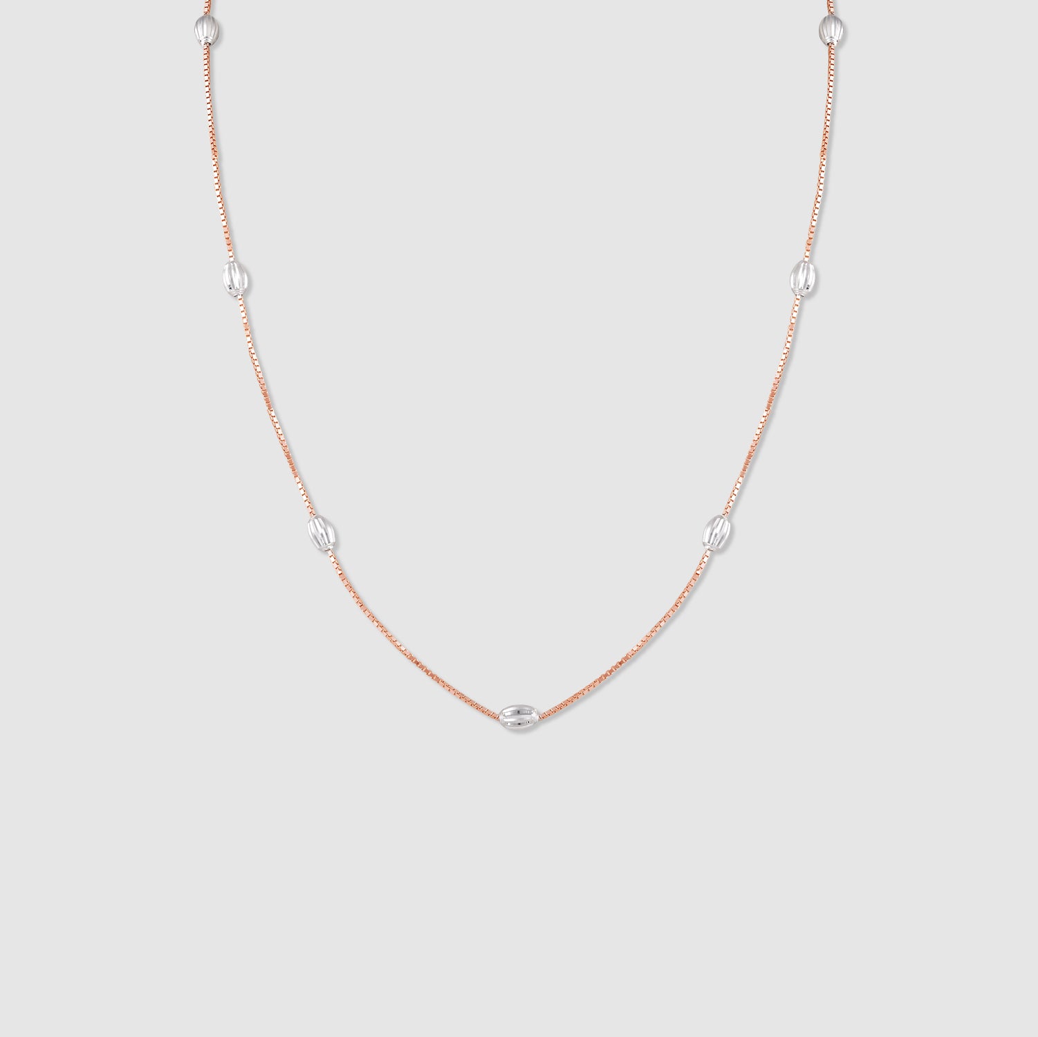 Suhana Gold Plated 925 Silver Bead Station Necklace