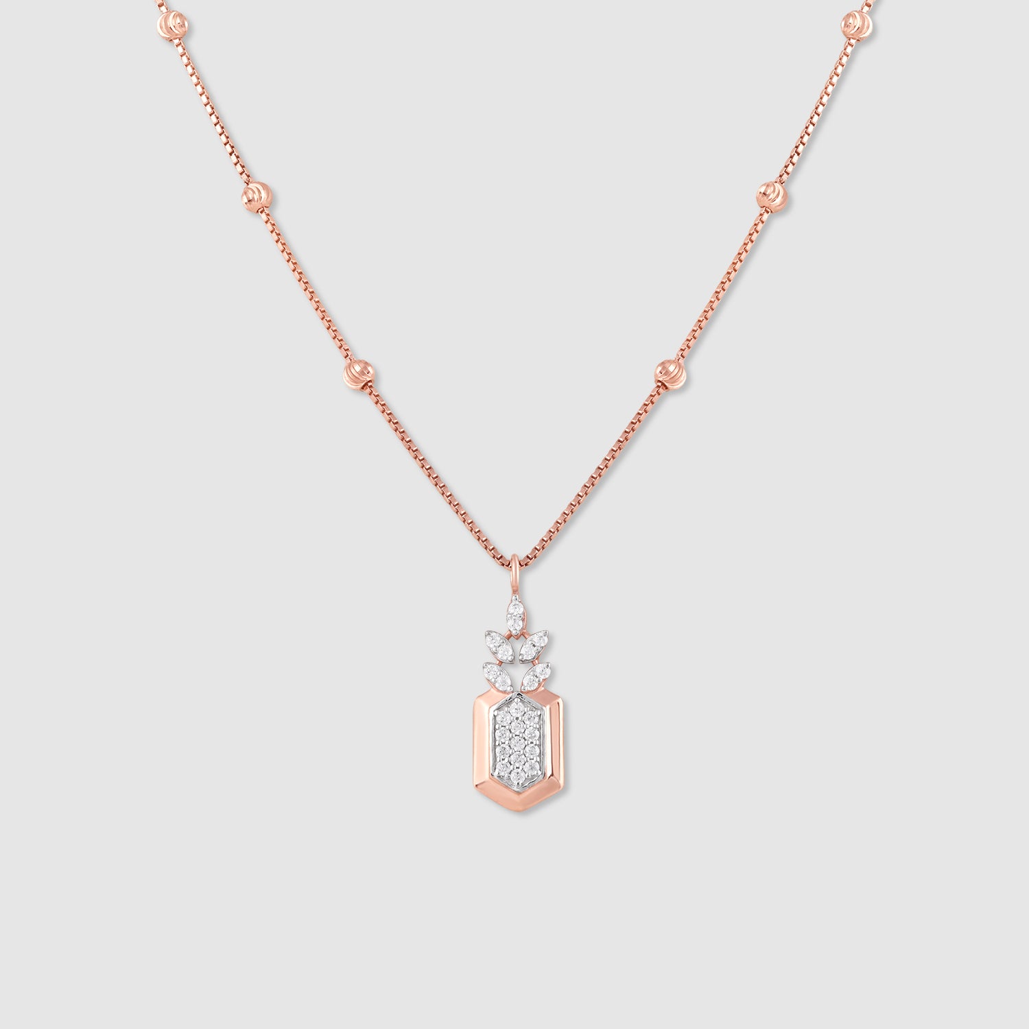 Sukoon Gold Plated 925 Silver Hexagon Pendant with Chain