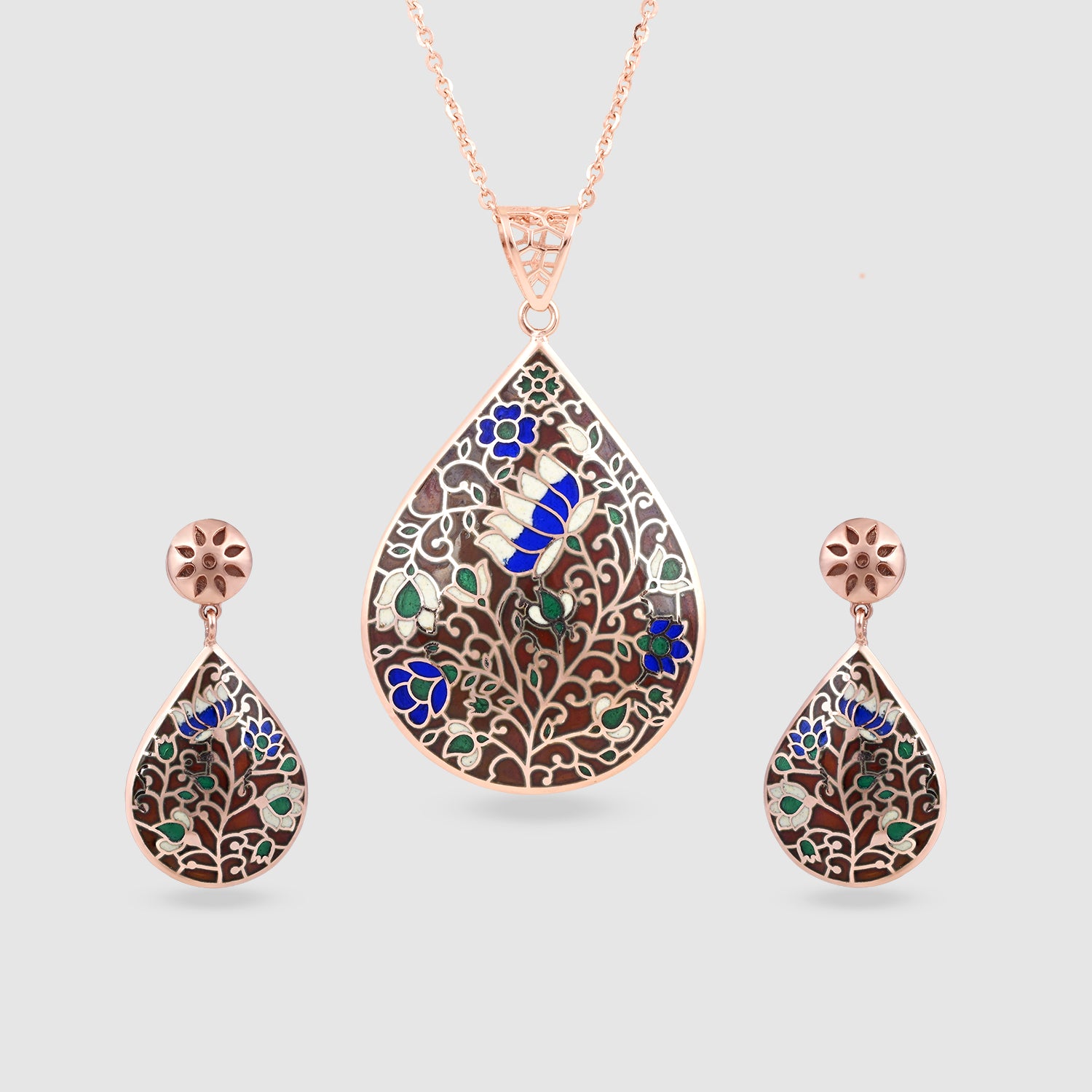 Titli Gold Plated 925 Silver Pendant & Earring Set